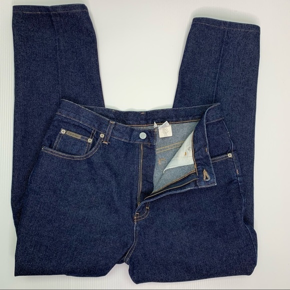 Calvin Klein Jeans Size 12 Vintage Made In USA Cotton Dark Wash High Waist - Picture 4 of 16